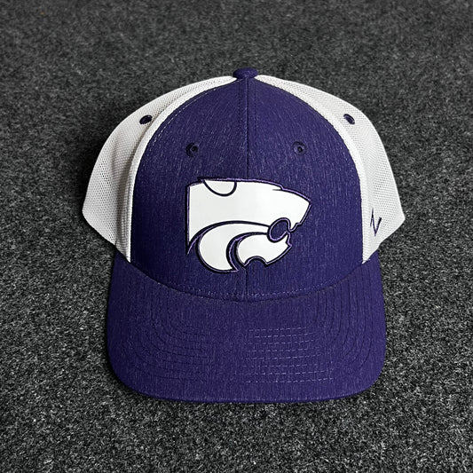 Kansas State University Wildcats trucker cap.