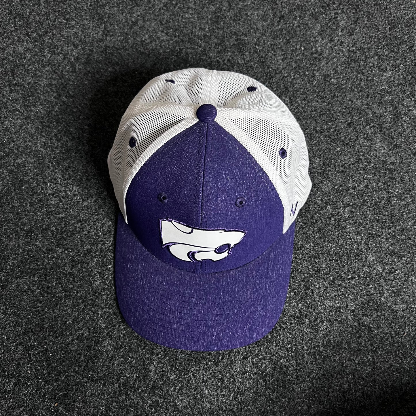 Kansas State University Wildcats trucker cap.