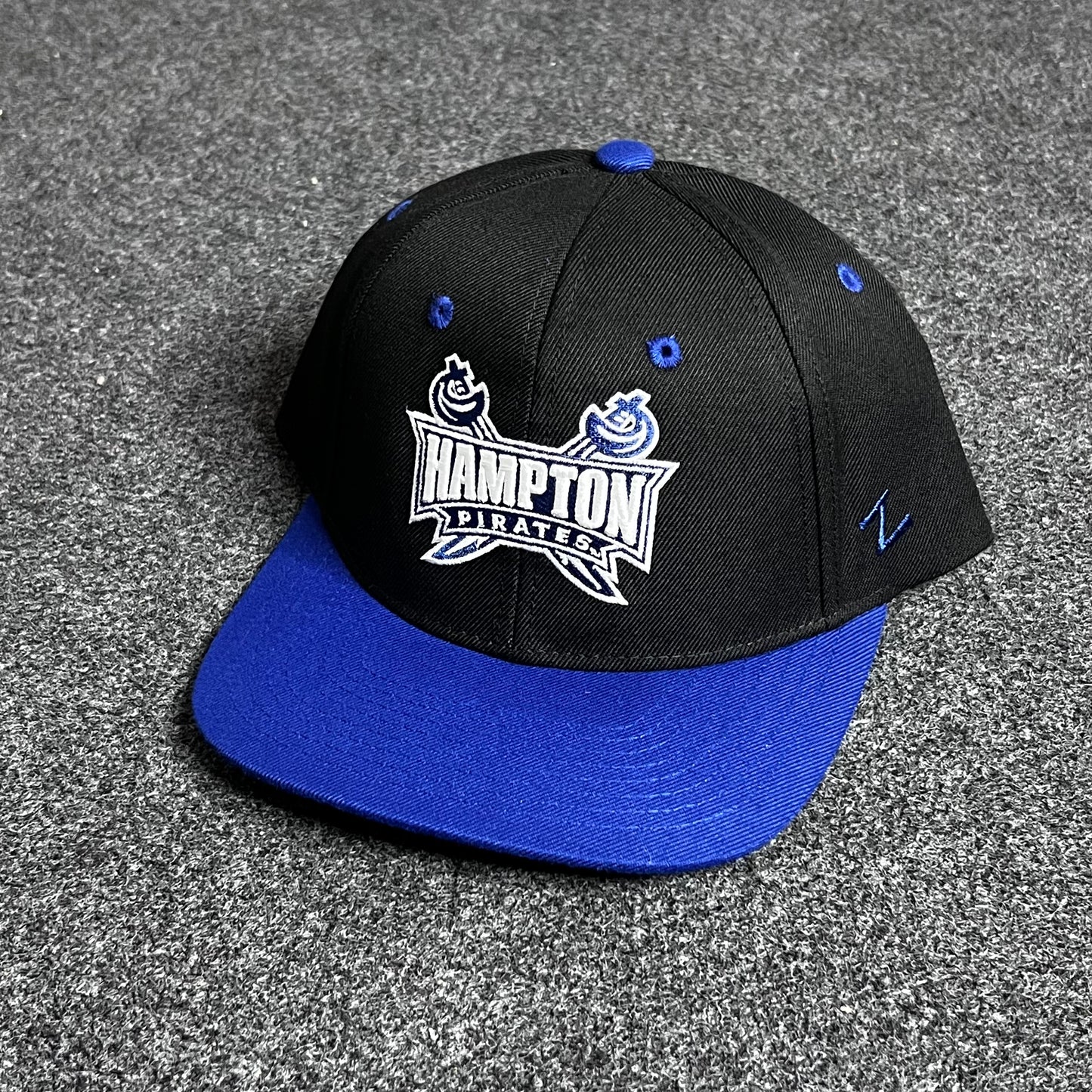 Hampton University Pirates baseball cap.