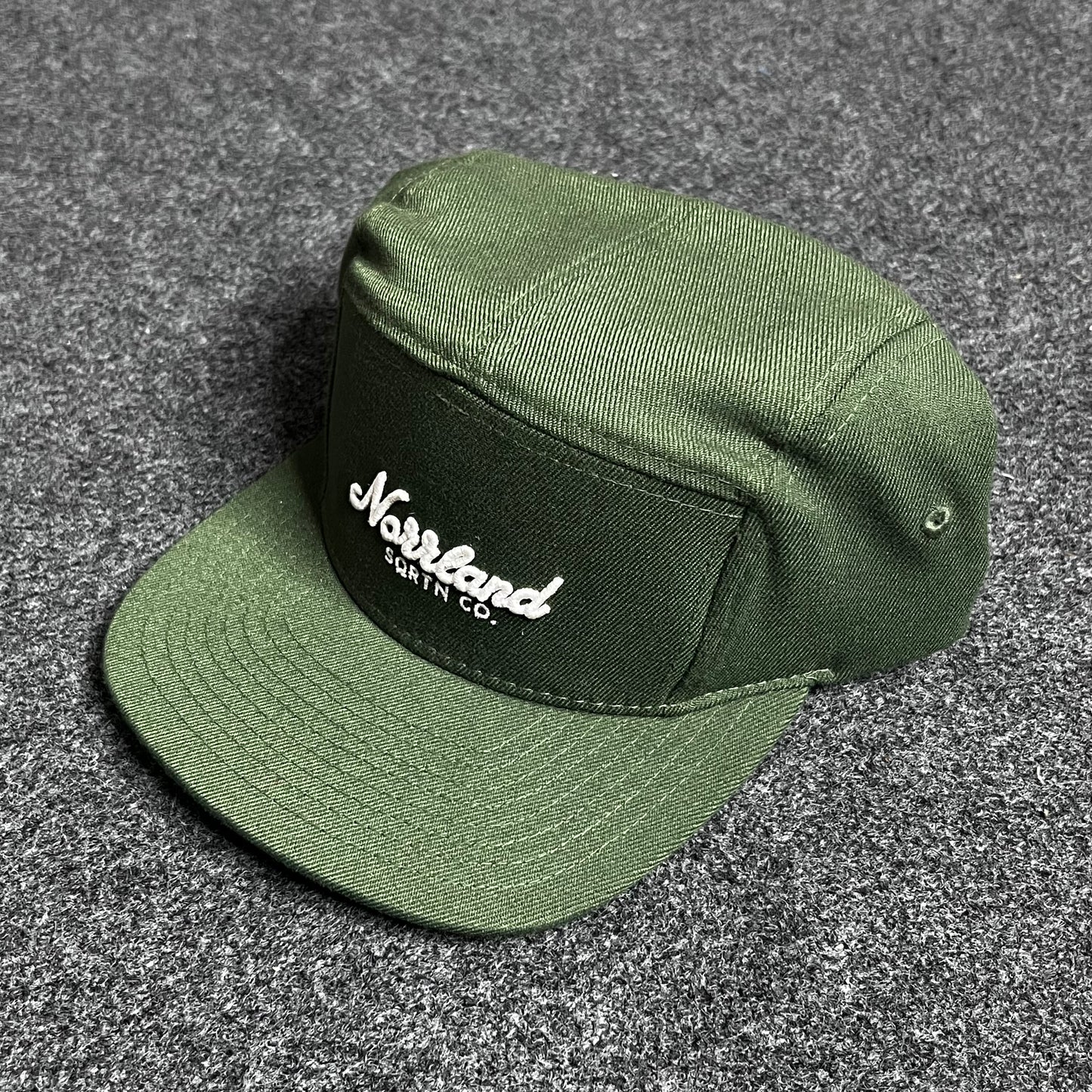 Script Stone Olive 5-panel cap