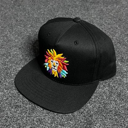 San Diego Zoo Colorful Lion Flat Brim Snapback Cap.