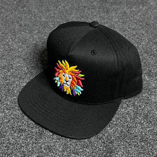 San Diego Zoo Colorful Lion Flat Brim Snapback Cap.
