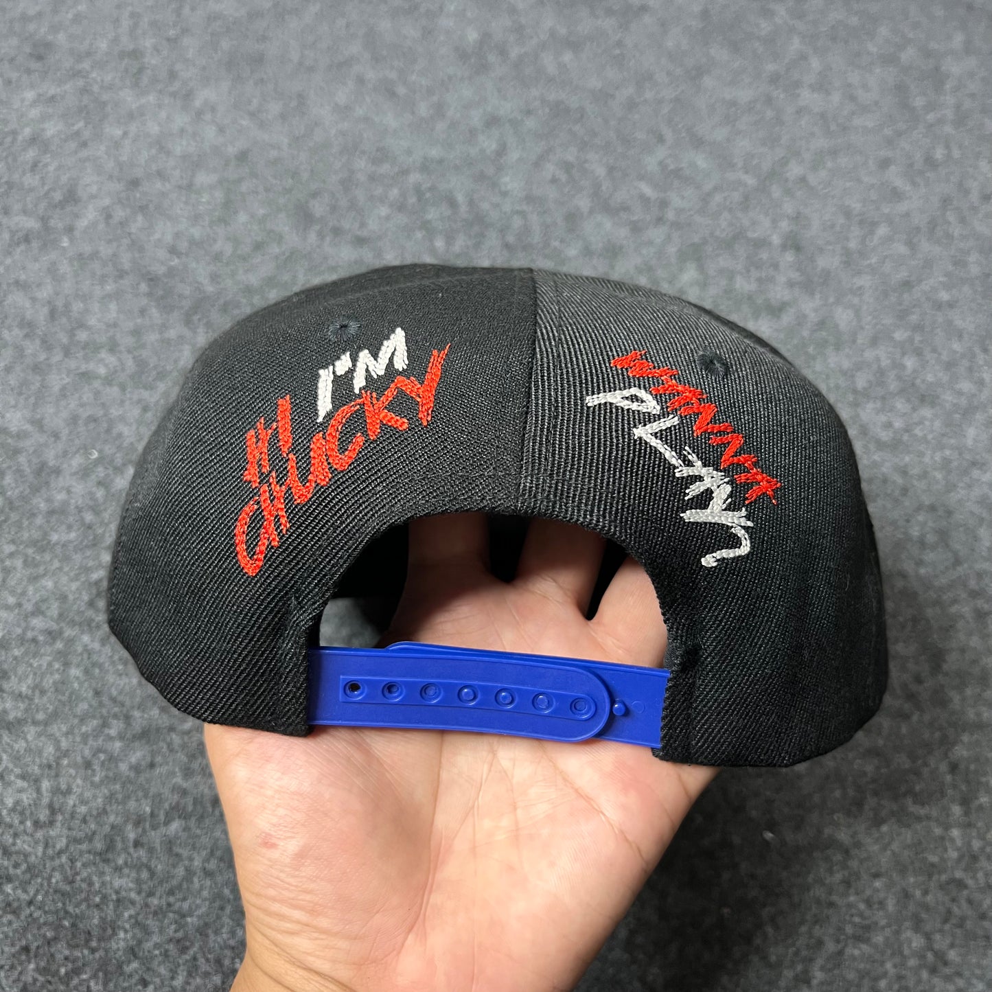 Universal Chucky Baseball Cap Adult Snapback Hat with Flat Brim.
