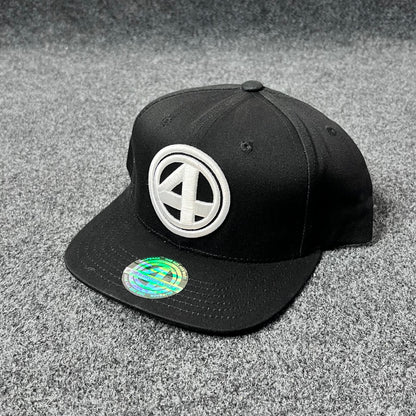 "4" logo black snapback cap