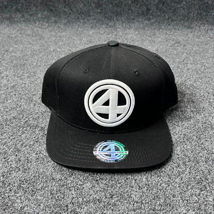 "4" logo black snapback cap