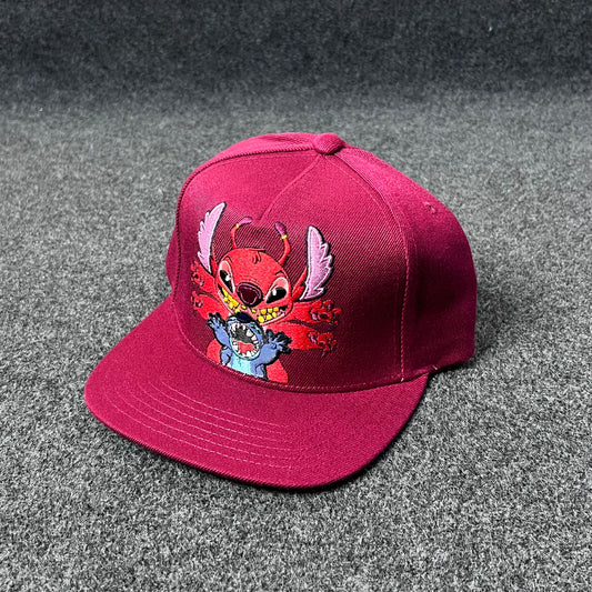 Disney Stitch Flat Brim Snapback Cap.