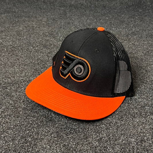 Men's Fanatics Black/Orange Philadelphia Flyers Authentic Pro Rink Snapback Hat.  ( KIDS CAP AGE 6-18