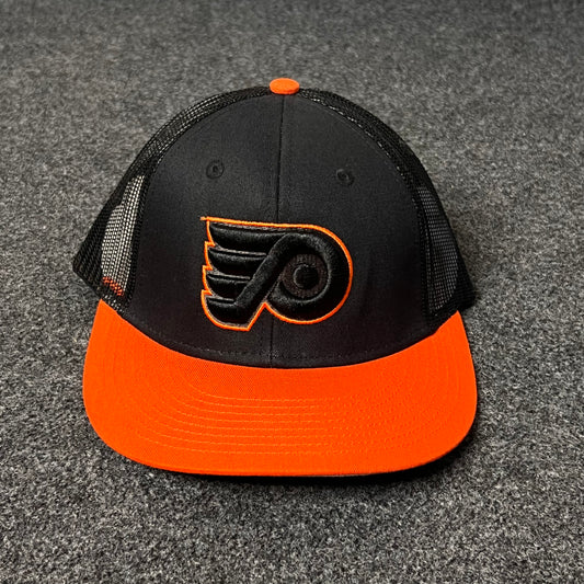 Men's Fanatics Black/Orange Philadelphia Flyers Authentic Pro Rink Snapback Hat. ( KIDS CAP AGE 6-18