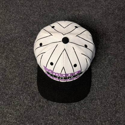 Beetlejuice pinstripe snapback hat.  ( KIDS CAP AGE 6-18