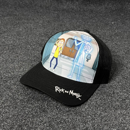 Rick and Morty themed trucker hat  ( KIDS CAP AGE 6-18