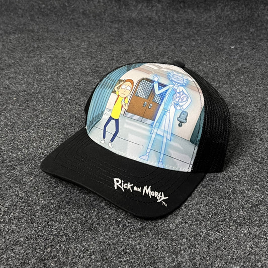 Rick and Morty themed trucker hat  ( KIDS CAP AGE 6-18