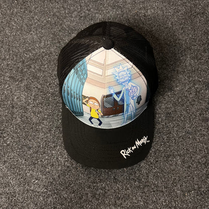 Rick and Morty themed trucker hat  ( KIDS CAP AGE 6-18