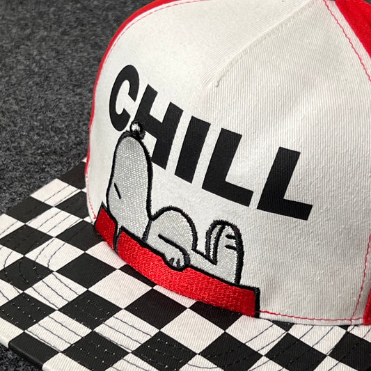 Peanuts Snoopy Chill Checkered Skater Hat.