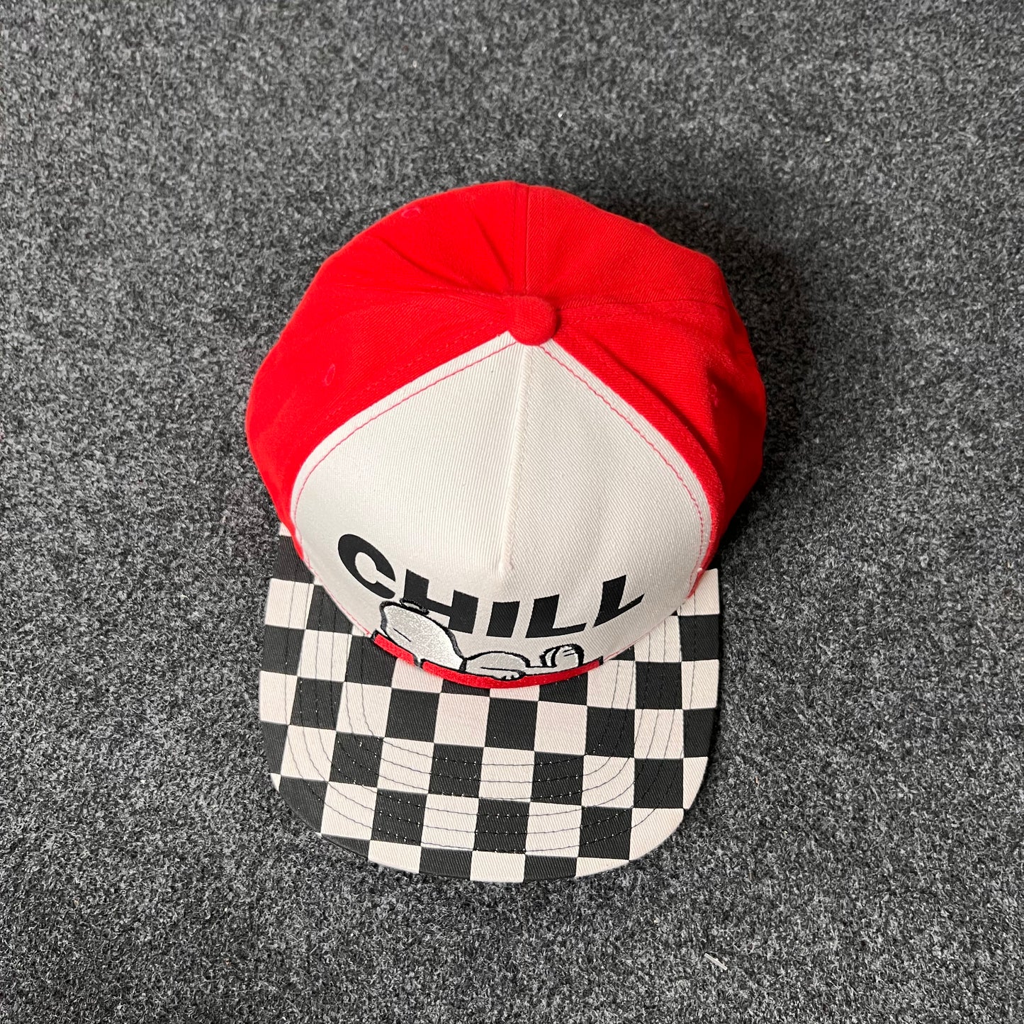 Peanuts Snoopy Chill Checkered Skater Hat.