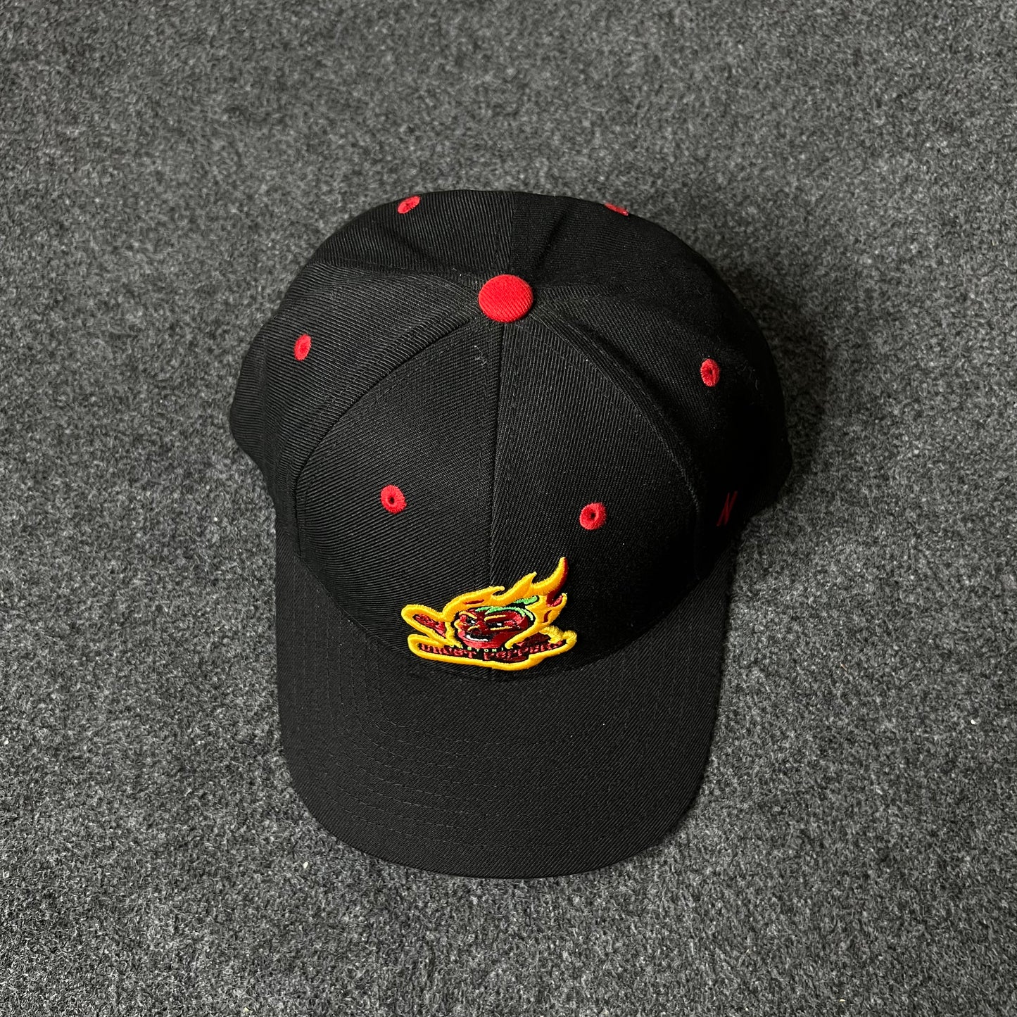 Hot Peppers Black & Red Mascot Cap