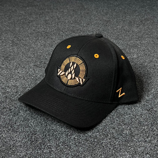 Black & Gold Crest “Q” Cap