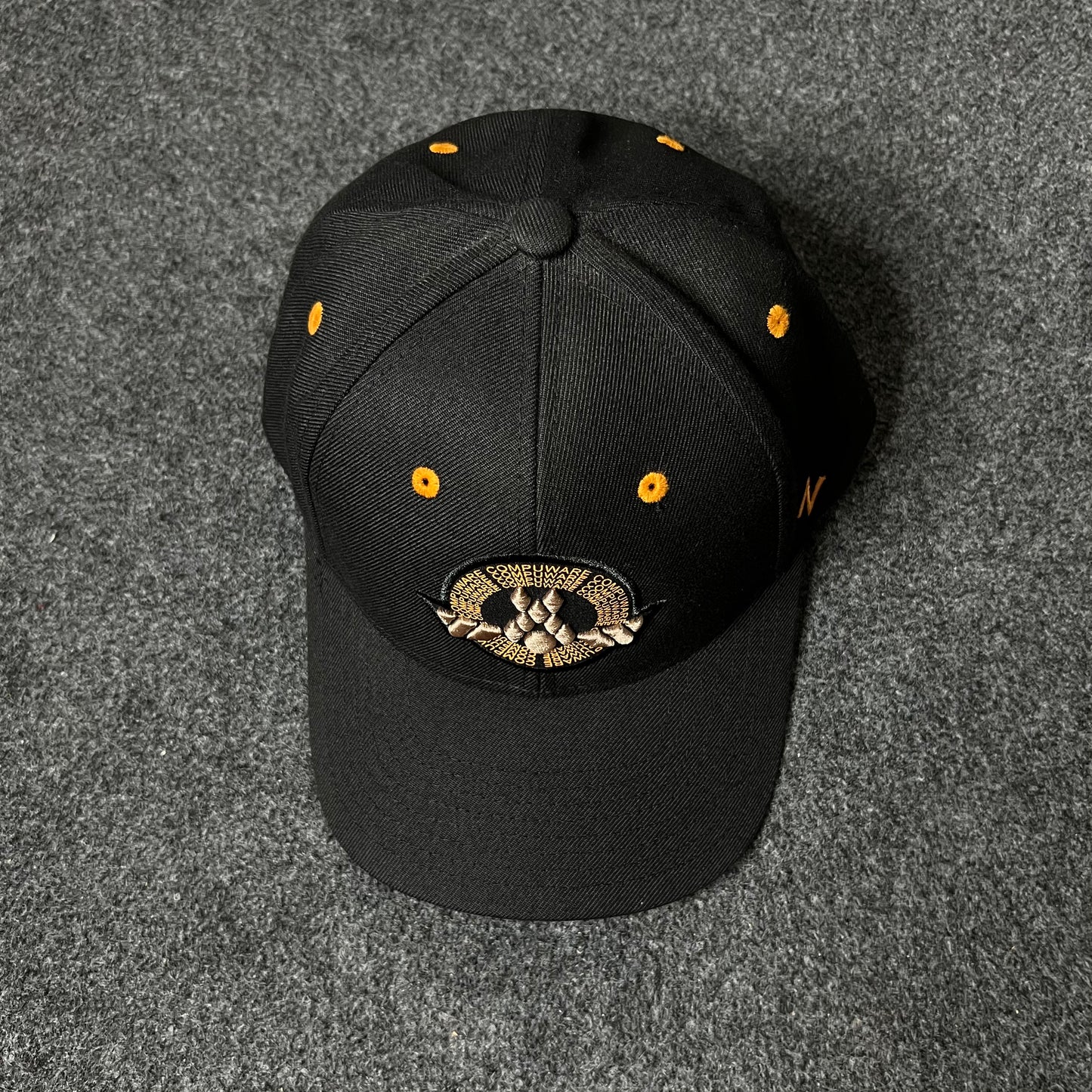 Black & Gold Crest “Q” Cap