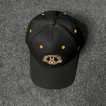 Black & Gold Crest “Q” Cap