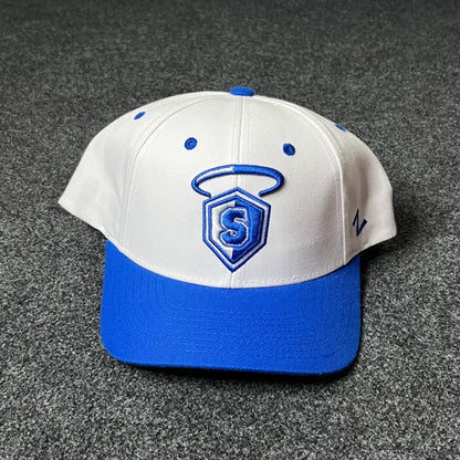 Blue & White Halo Shield Cap