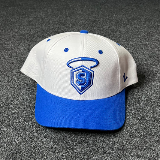 Blue & White Halo Shield Cap