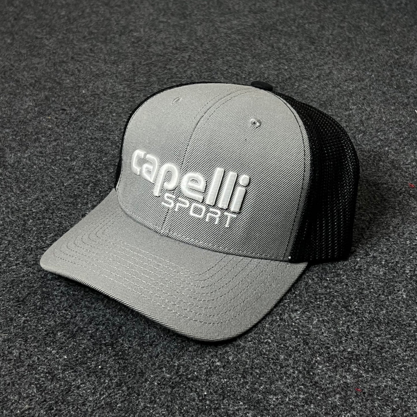 Capelli Sport Mesh Back Trucker Hat – Gray & Black