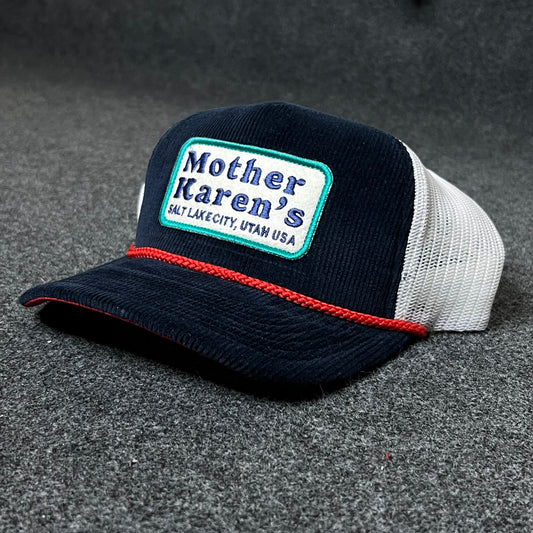 Mother Karen’s Trucker Hat – Retro Navy & White Cap