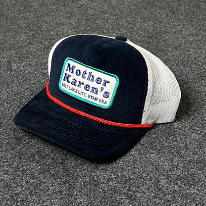 Mother Karen’s Trucker Hat – Retro Navy & White Cap