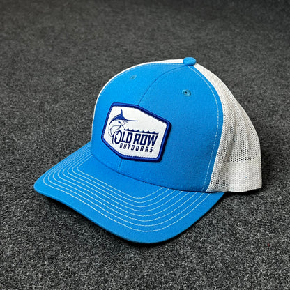 Old Row Outdoors Trucker Hat – Blue & White Mesh Cap