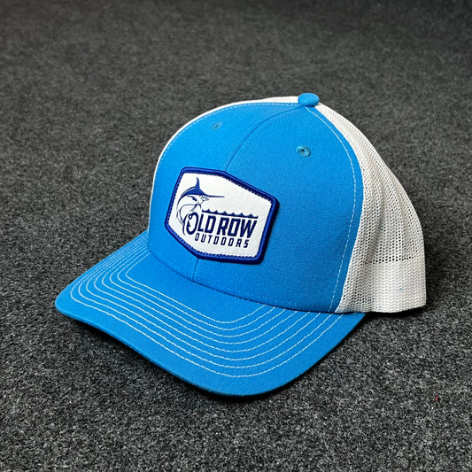 Old Row Outdoors Trucker Hat – Blue & White Mesh Cap
