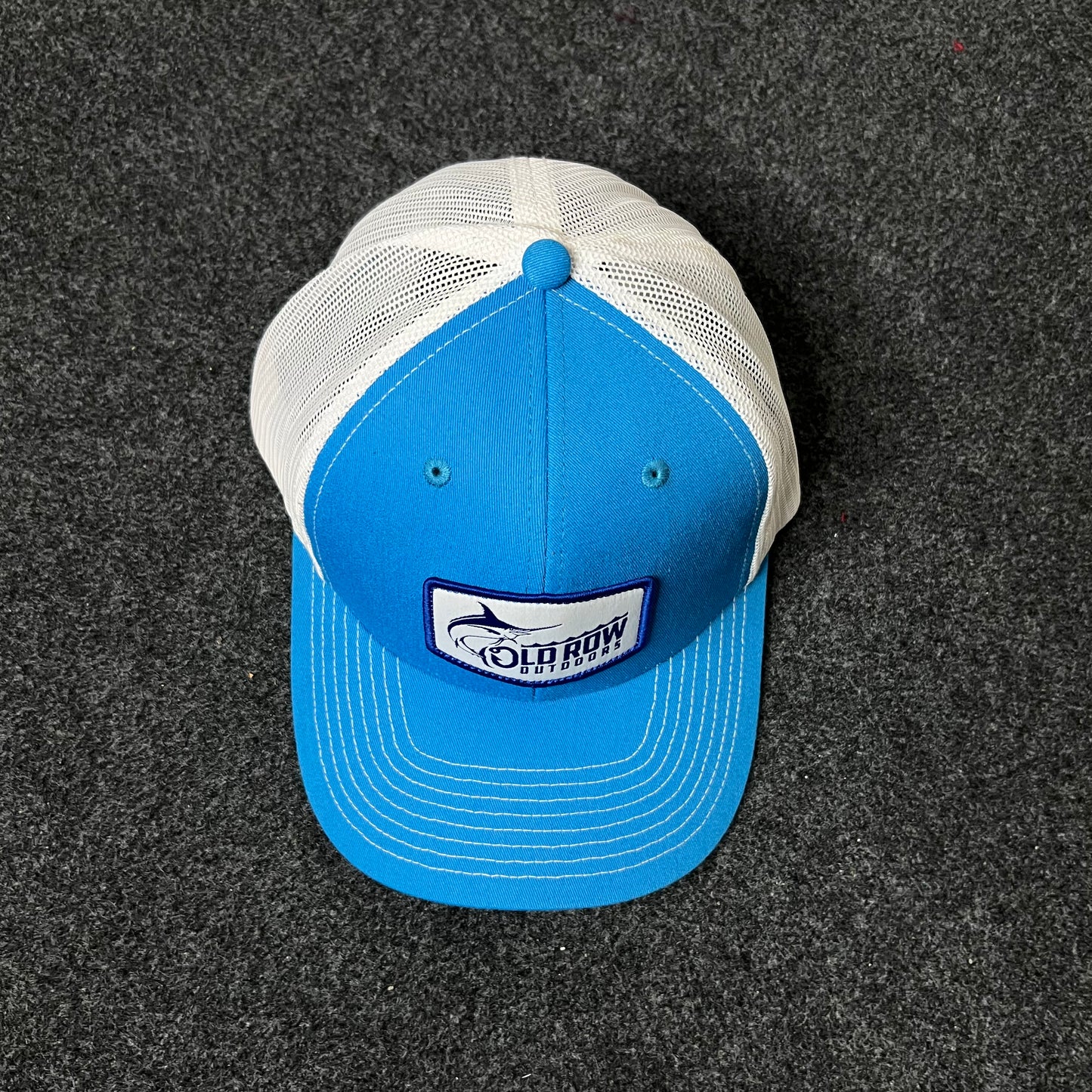 Old Row Outdoors Trucker Hat – Blue & White Mesh Cap