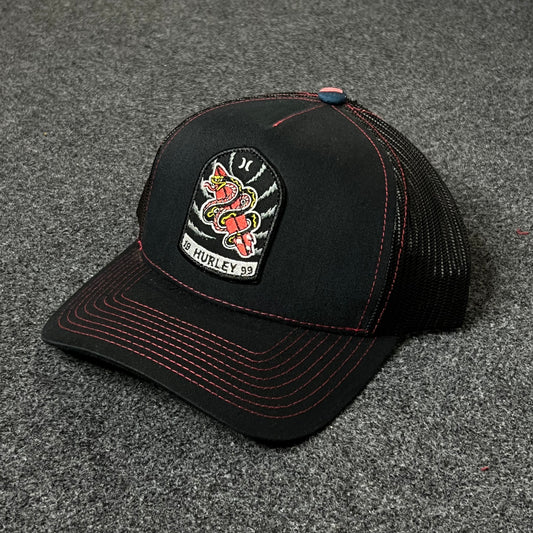 Snake Pit Trucker Hat – Black & Red Mesh Cap