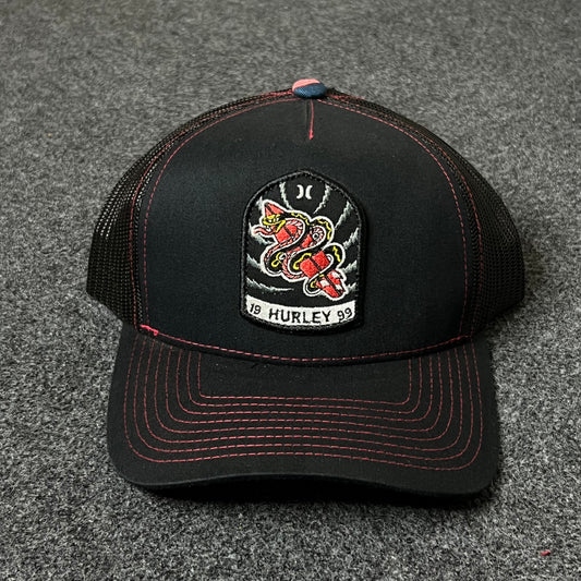 Snake Pit Trucker Hat – Black & Red Mesh Cap