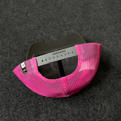 Campfire Nights Trucker Hat – Charcoal & Pink Mesh Cap