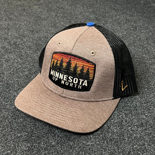 Minnesota Up North Mesh Back Trucker Hat – Gray & Black