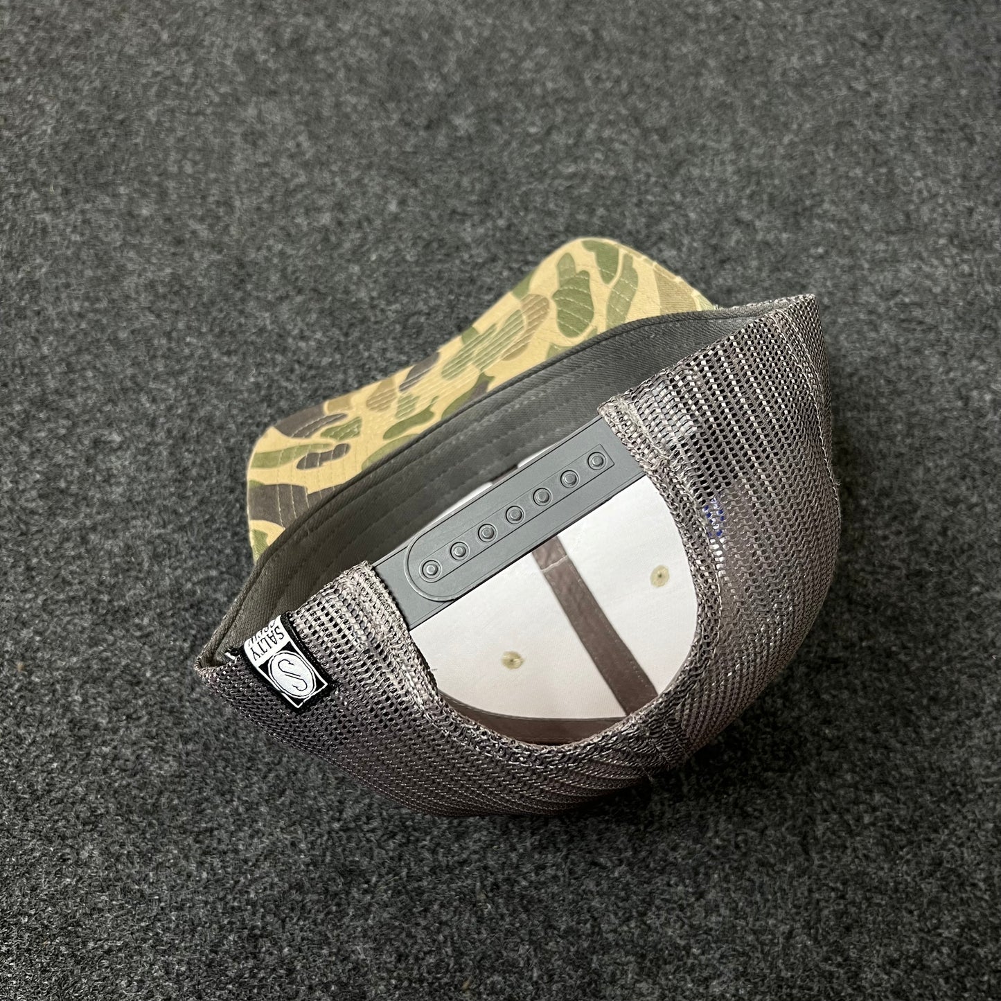 Salty Crew Camo Mesh Back Trucker Hat – Green Camo