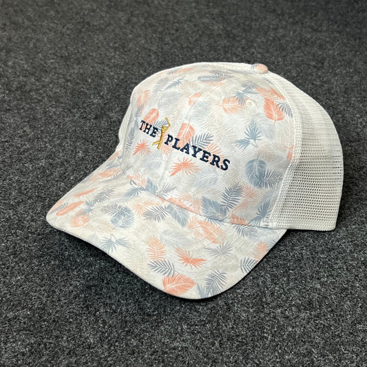 The Players Tropical Mesh Back Trucker Hat – White & Pastel