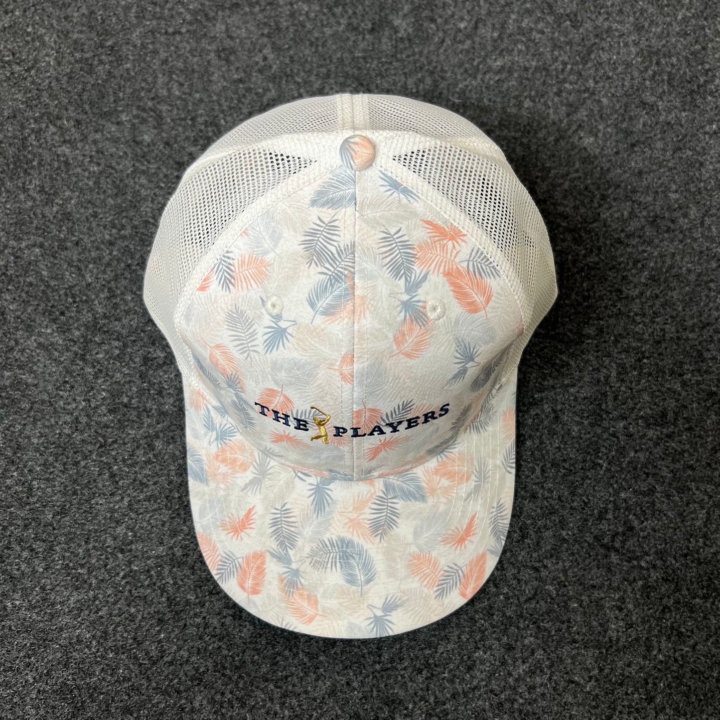 The Players Tropical Mesh Back Trucker Hat – White & Pastel