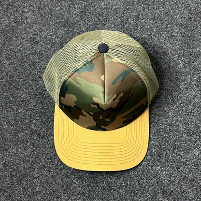 Camo Skull Mesh Back Trucker Hat – Camo & Gold