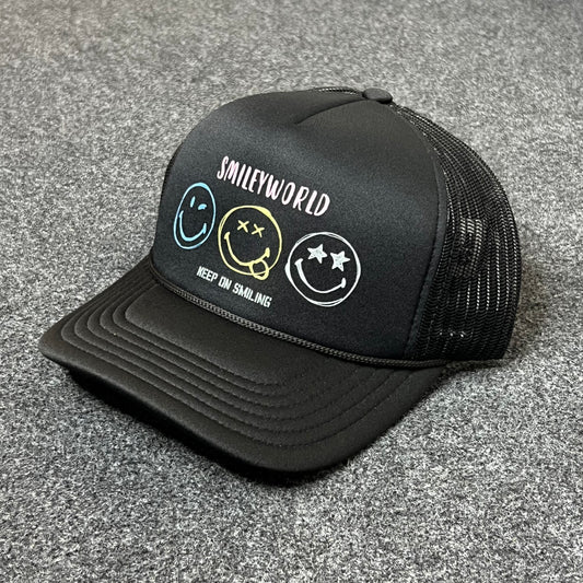 SmileWorld Mesh Back Baseball Cap – Black