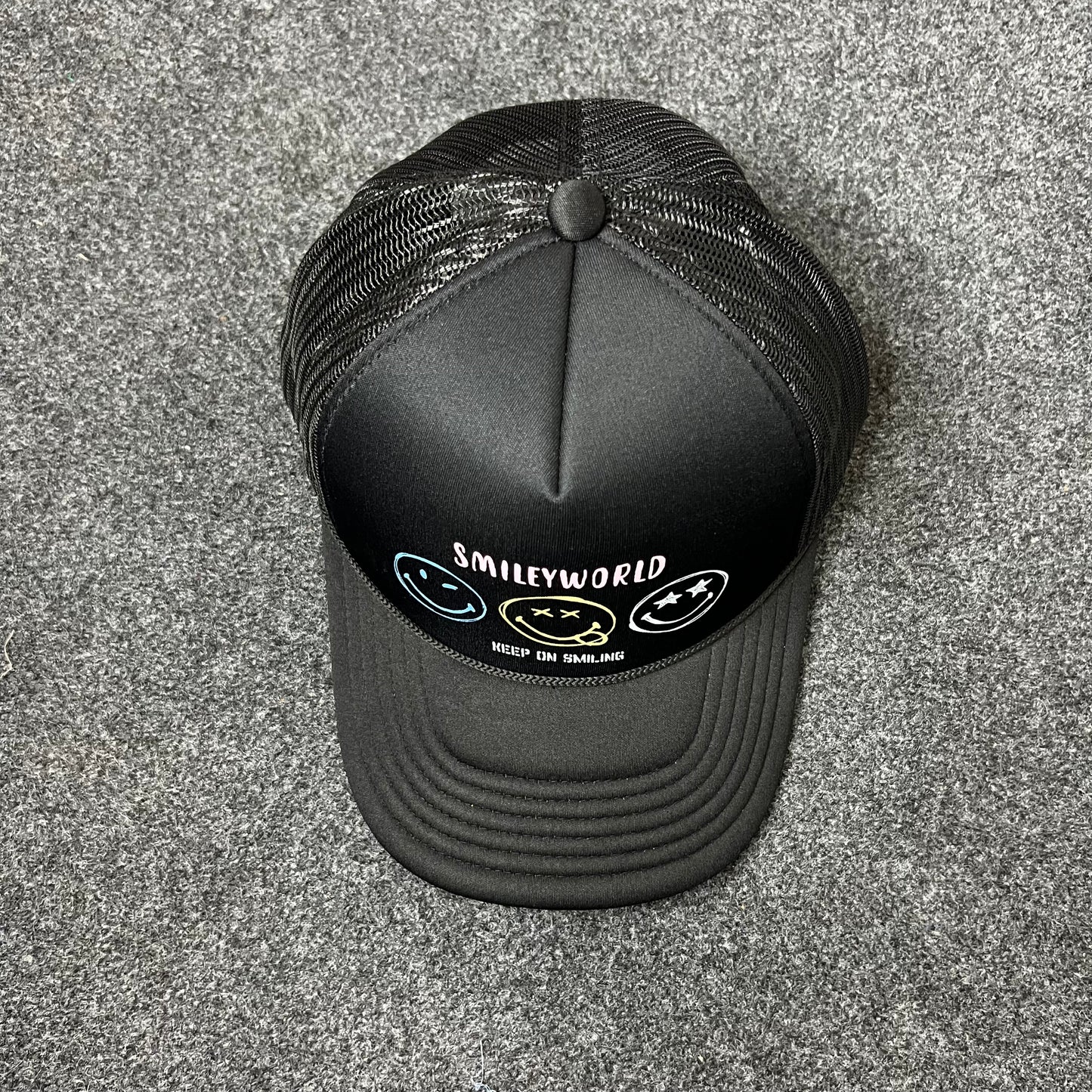 SmileWorld Mesh Back Baseball Cap – Black