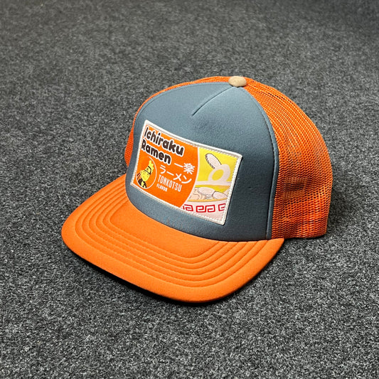 Ramen Patch Mesh Back Baseball Cap –  Orange & Gray