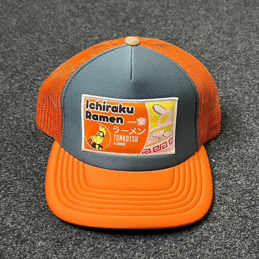 Ramen Patch Mesh Back Baseball Cap –  Orange & Gray
