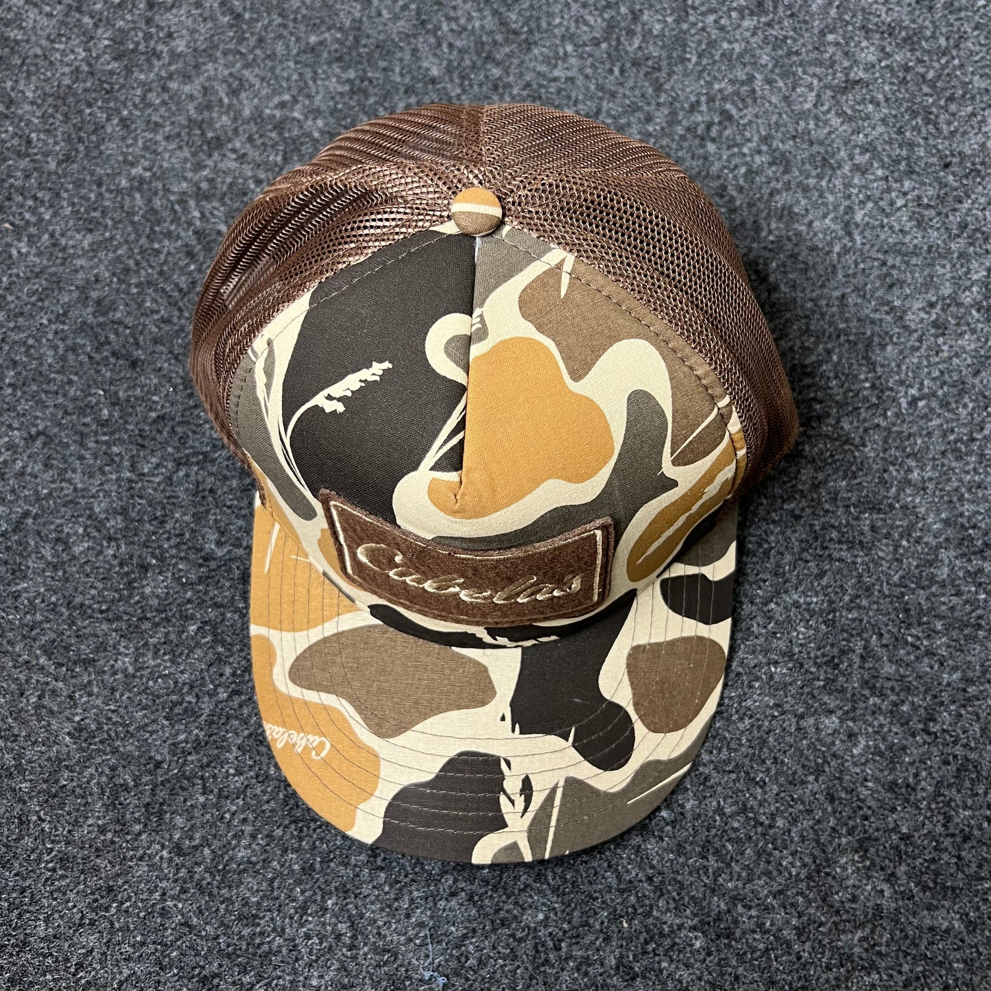 Cabela’s Camo Mesh Back Baseball Cap – Brown & Tan