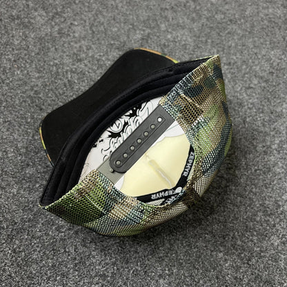 SPORTS Camo Mesh Back Baseball Cap – Green & Brown