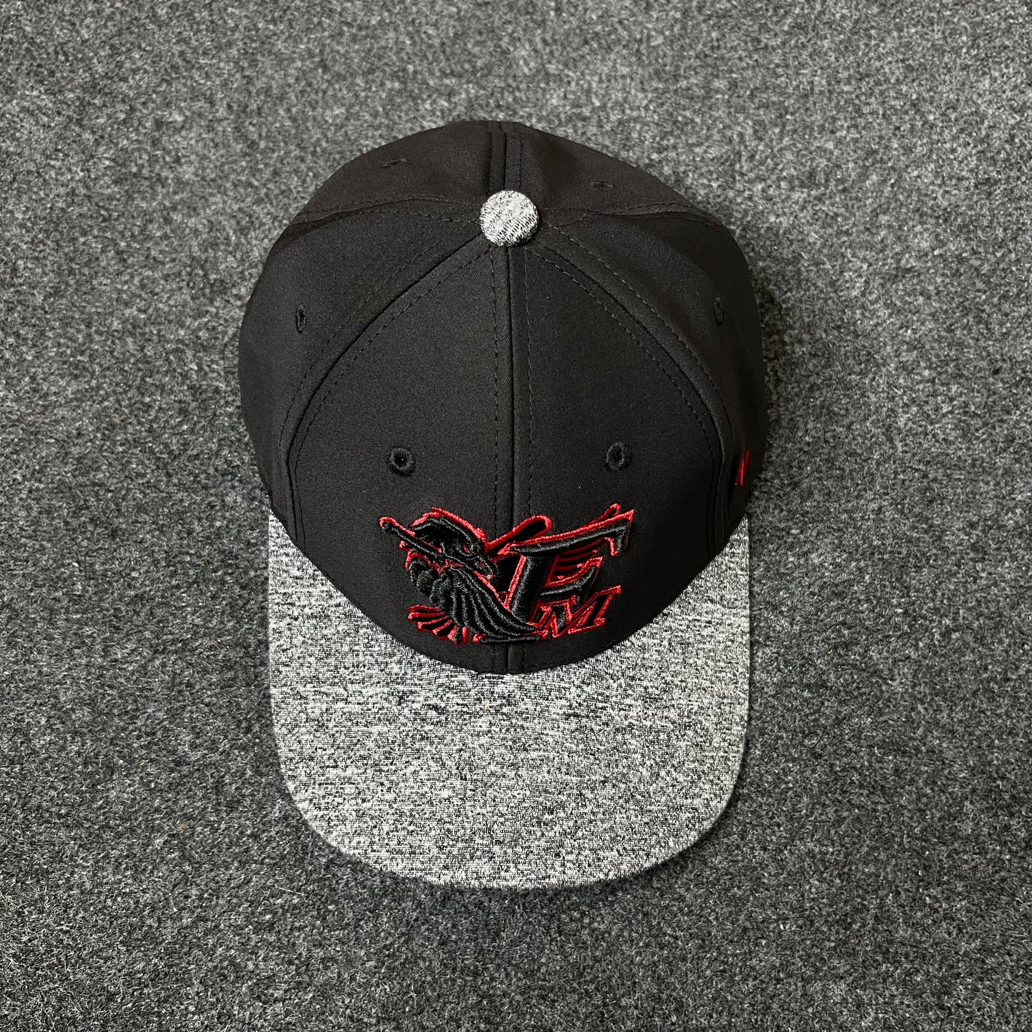FM Logo Baseball Cap – Black, Red & Gray