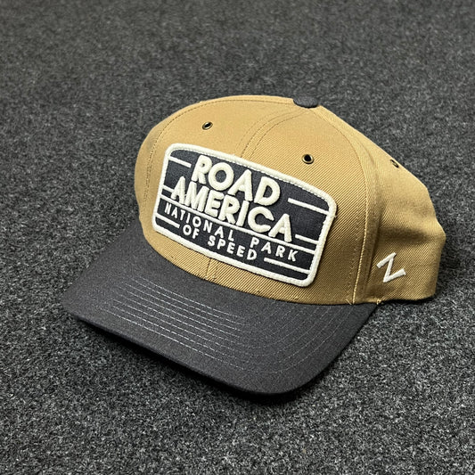 Road America Logo Hat – Tan & Black