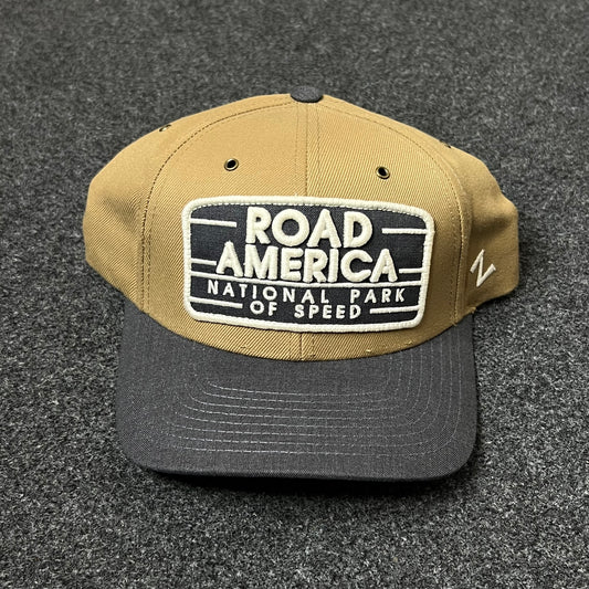 Road America Logo Hat – Tan & Black