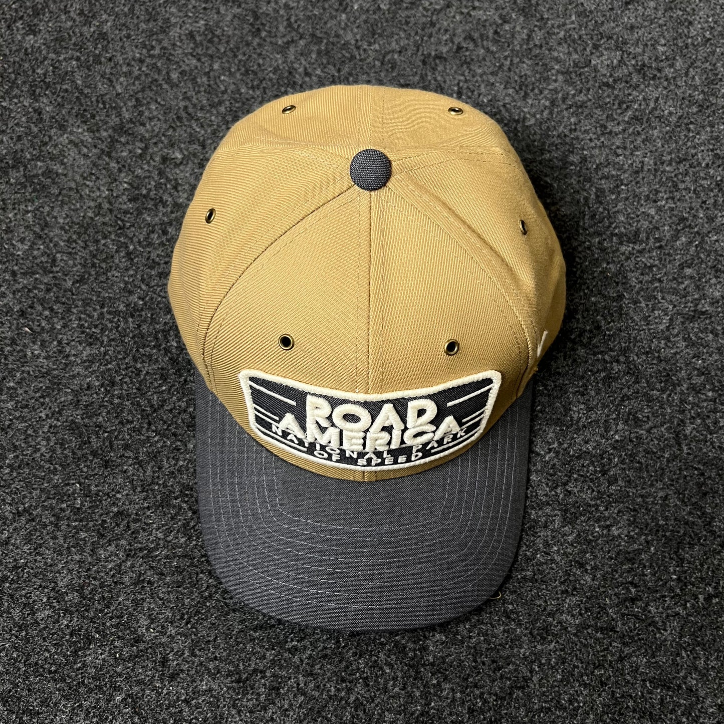 Road America Logo Hat – Tan & Black