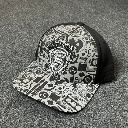 Gas Monkey Garage All-Over Print Trucker Hat – Black & Gray