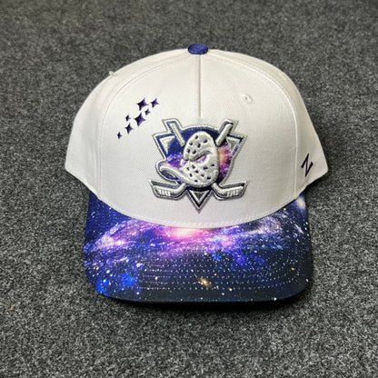 Anaheim Ducks Galaxy Brim Hat – White & Purple